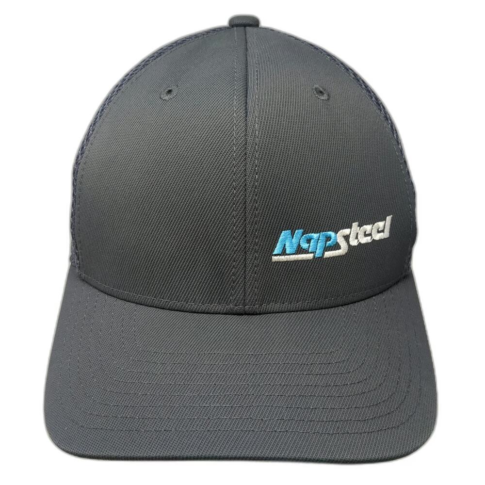 Flexfit Baseball Cap Gray M NapSteel North American Pipe Mesh Stretch Fit Hat